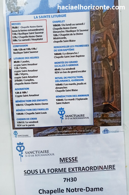 horario de misa de Rocamadour