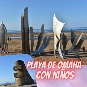 Playa de Omaha con niños y autocaravana