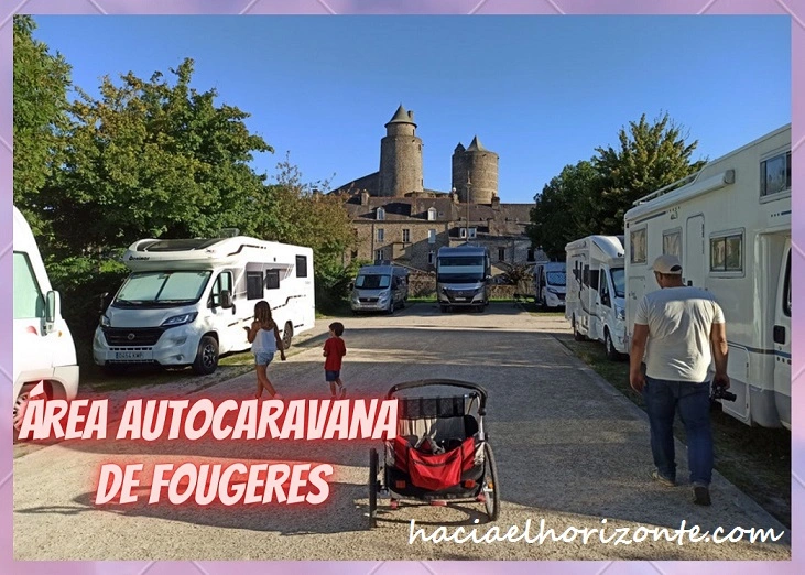 area de autocaravanas en Fougeres con niños