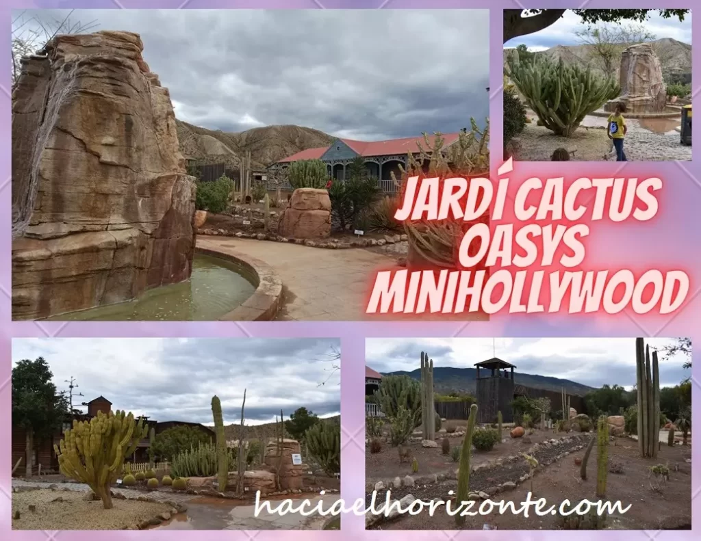 jardín de cactus en desierto de tabernas oasys minihollywood almería con niños en autocaravana