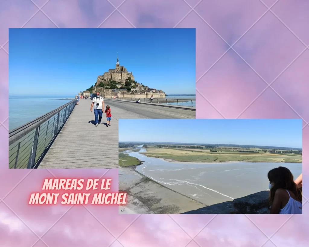 mareas de le mont Saint michel en Normandia con niños