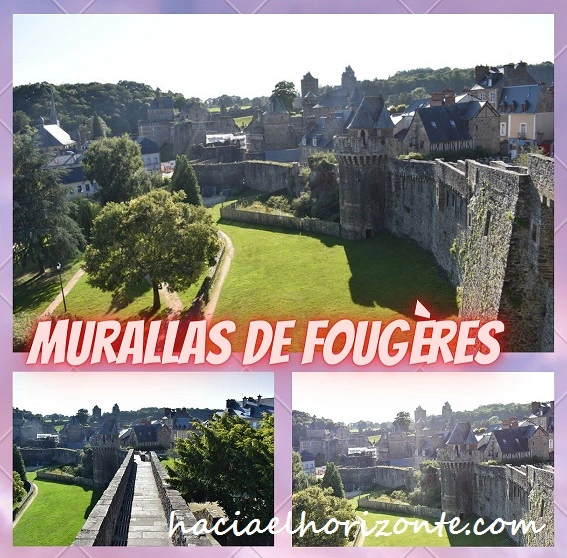 muralla de fougeres con niños en autocaravana