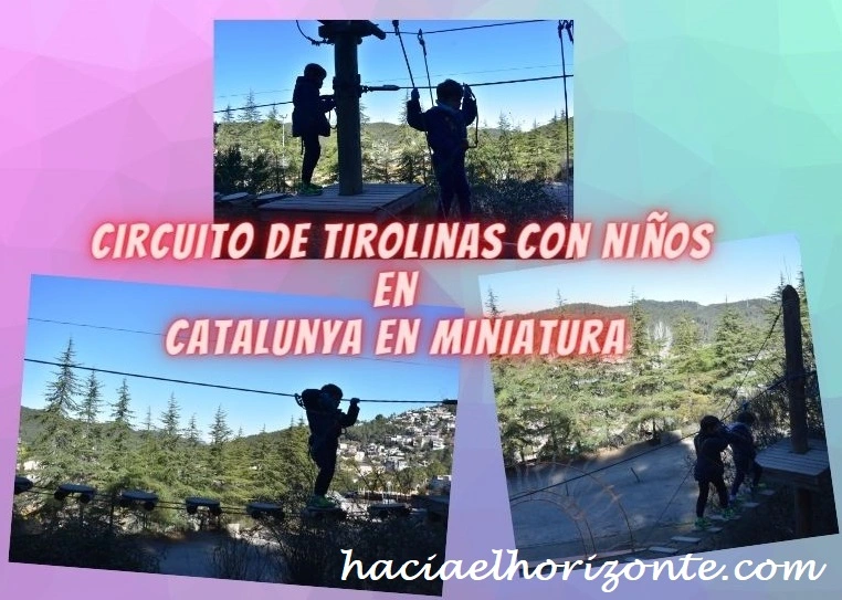 ciruito de tirolinas en cataluña en miniatura con niños