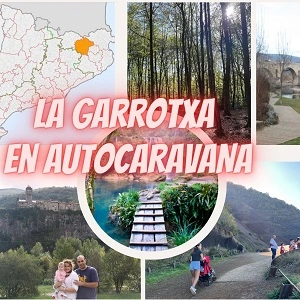 la garrotxa con niños en autocaravana